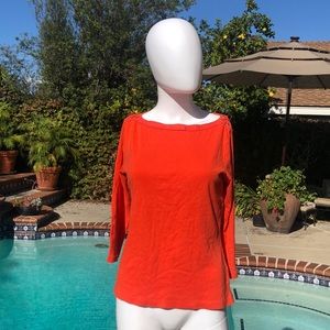 Lauren Ralph Lauren Orange 3/4 Sleeve Tee SzM